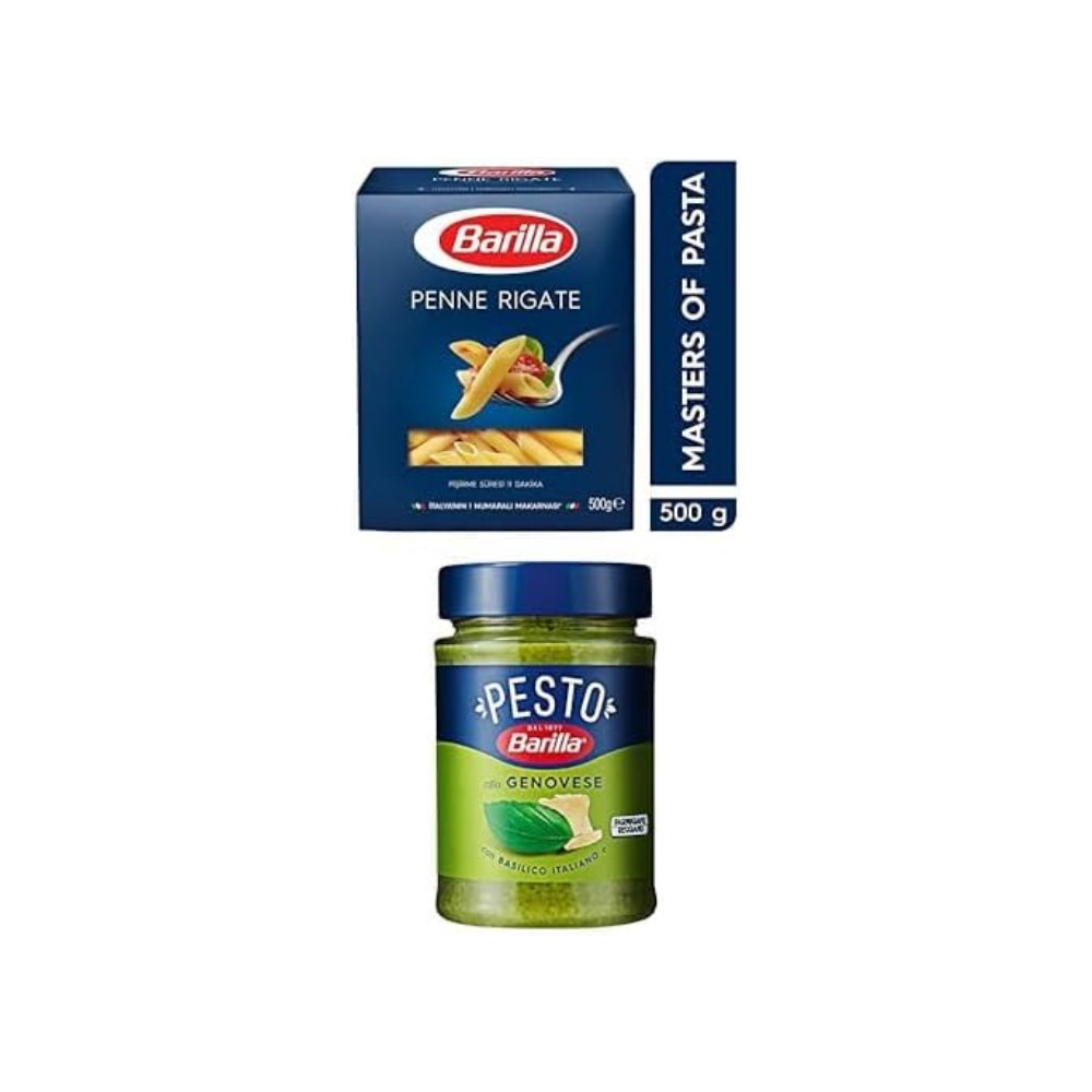 Barilla Penne Rigate Kalem Makarna 500 Gr 2'li + Pesto Fesleğen Makarna Sos 190 Gr thumbnail