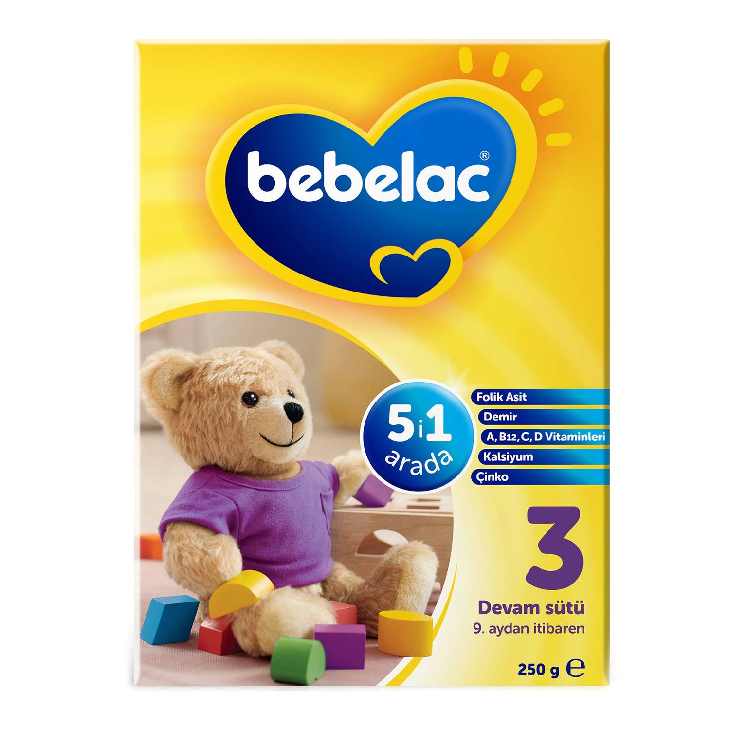 Bebelac 3  250 gr Devam Sütü Bebek Maması (9-12 Ay)