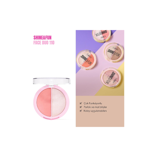 Callista Shine & Fun Face Duo 110 Party Gang Allık & Aydınlatıcı Paleti