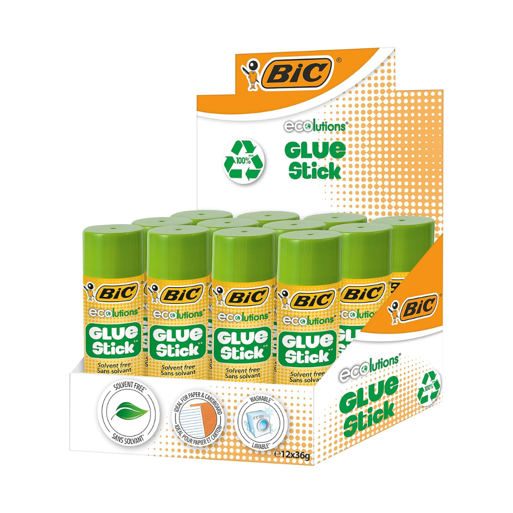 BIC Ecolutions Glue Stick Yapıştırıcı, 36 Gr. 12 Adet,