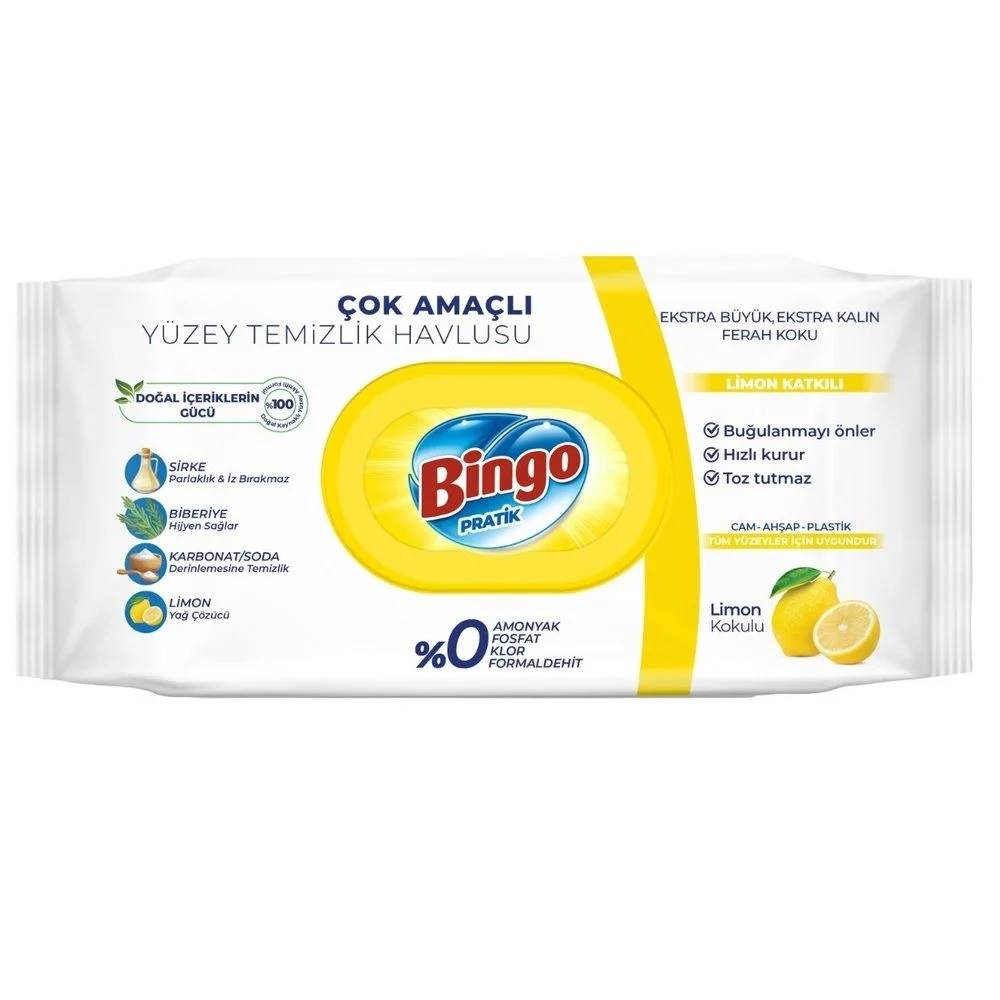 Bingo Çok Amaçlı Yüzey Temizlik Havlusu 96'lı (Limon Kokulu)