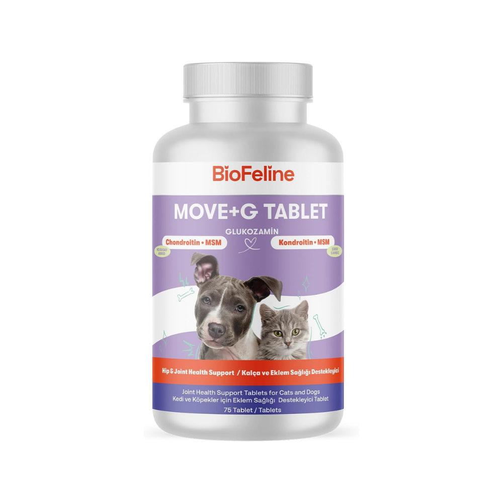 BioFeline Move+G Glucosamine Tablet (Kedi ve Köpekler için Eklem ve Kas Desteği)