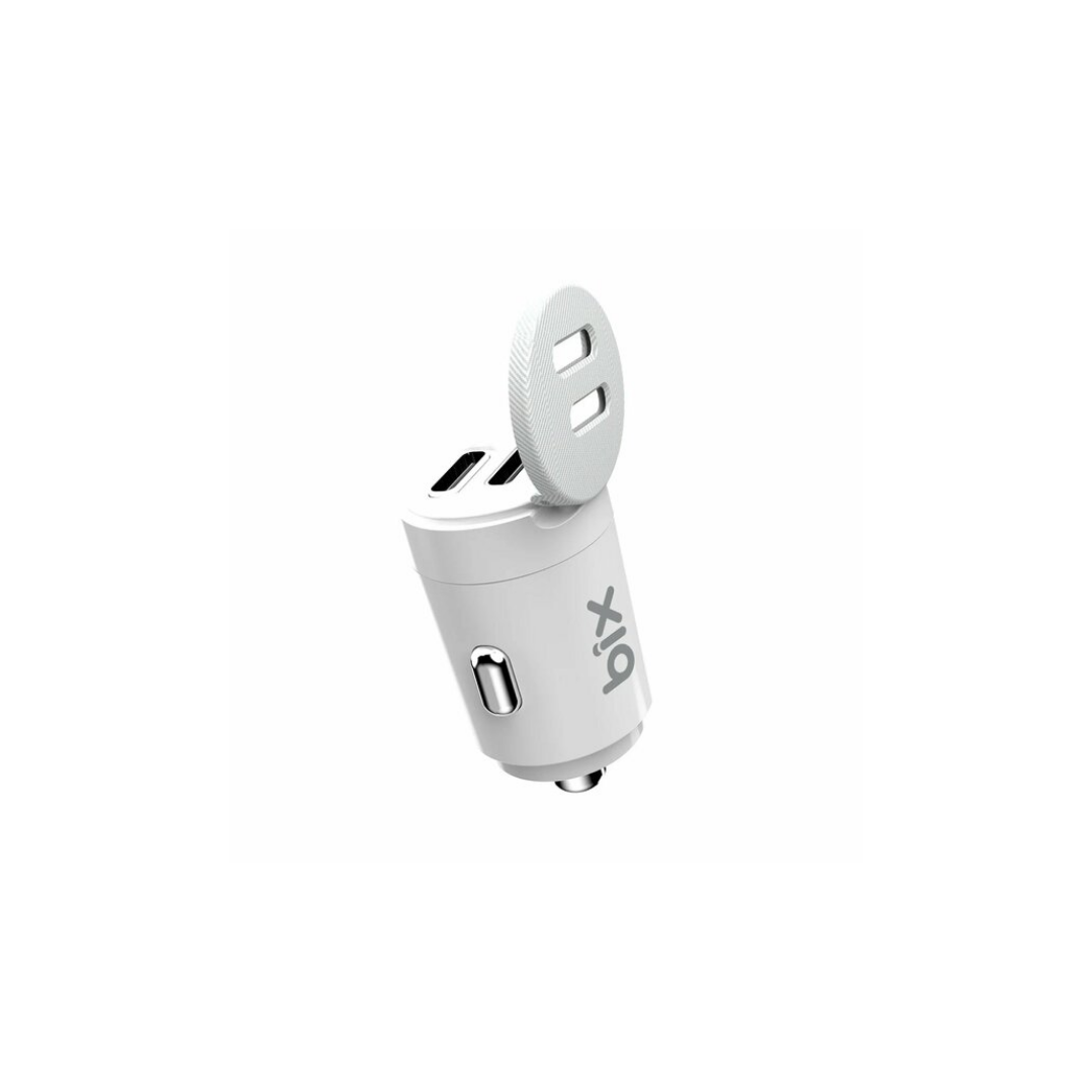 Bix BXCC65C 65W Çift Portlu PD 3.0 Type-C Araç Şarj Cihazı Beyaz