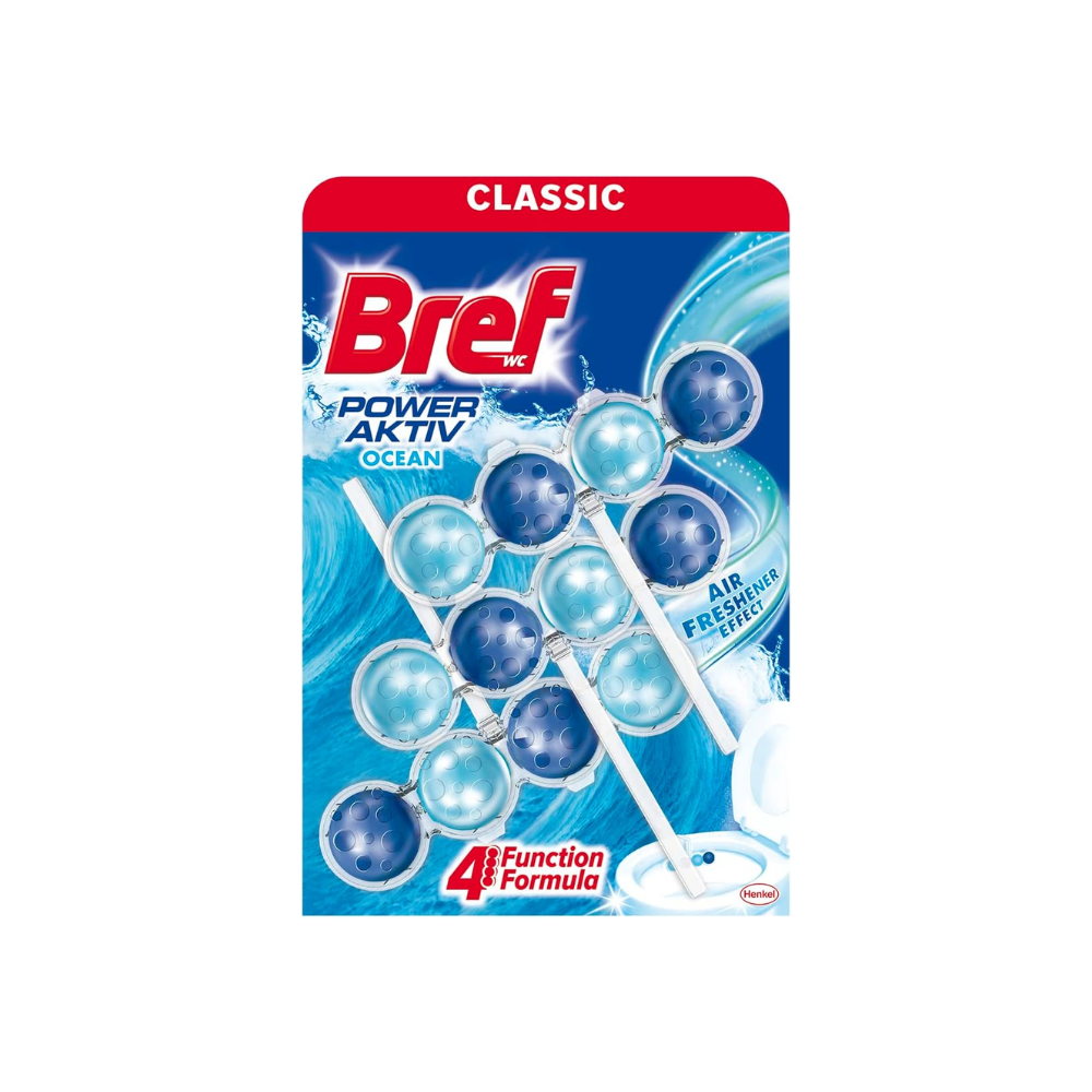 Bref Power Active Okyanus Kokulu 3'lü Klozet Bloğu 3 x 50 g, Okyanus 3