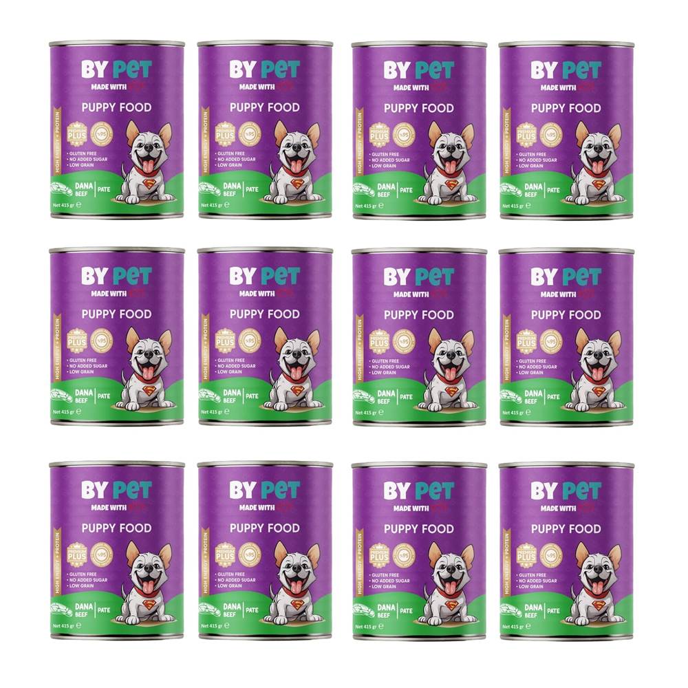 Bypet Yavru Köpekler İçin Dana Etli Konserve Yaş Mama 415 Gr x 12 Adet