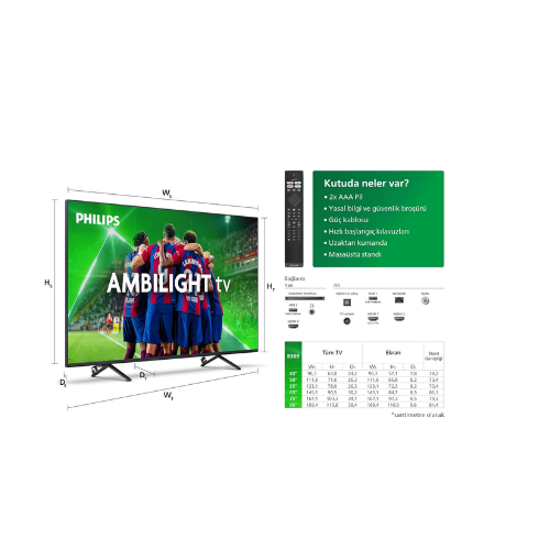 Philips 55 inç   55PUS8309/62 Ambilight  4K UHD Smart TV