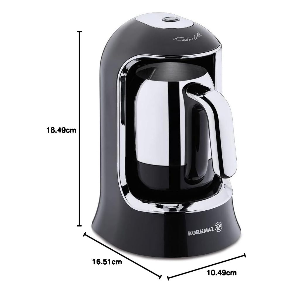 Korkmaz Kahvekolik Siyah/Krom Otomatik Kahve Makinesi