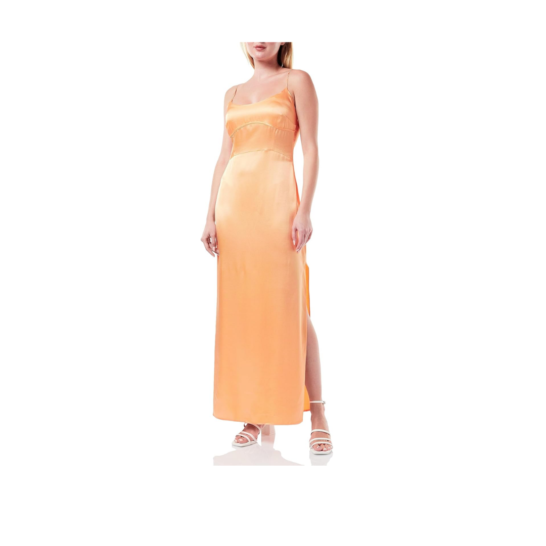Calvin Klein Logo Strap Midi Slip Dress Elbise Kadın