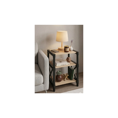 CasaNovi ZENNA Ahşap Dekoratif Yan Sehpa SİYAH