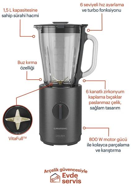 Grundig TB 7285 CDX Delisia Novus Sürahi Blender