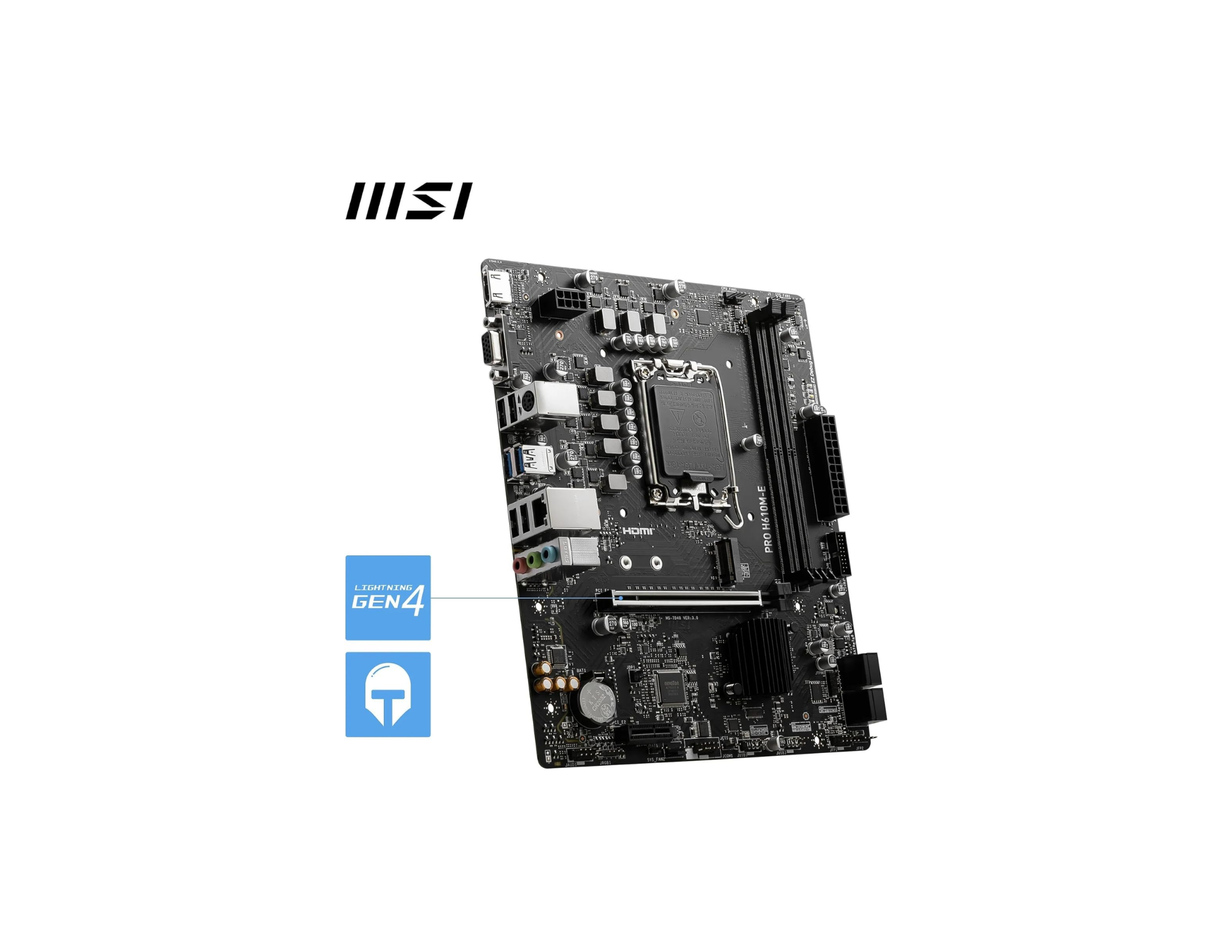 MSI MB PRO H610M-E SOKET 1700 DDR5 5600MHZ(OC) HDMI VGA M.2 USB3.2 1x 1G LAN mATX