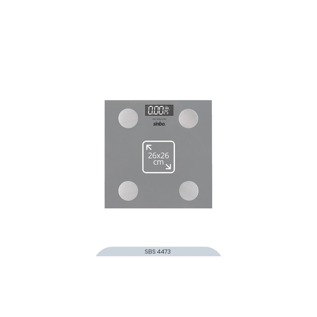 Sinbo SBS-4473 Bluetooth Dijital Yağ Su Kas Vücut Kitle Endeksi Kilo Ölçer Tartı Baskül