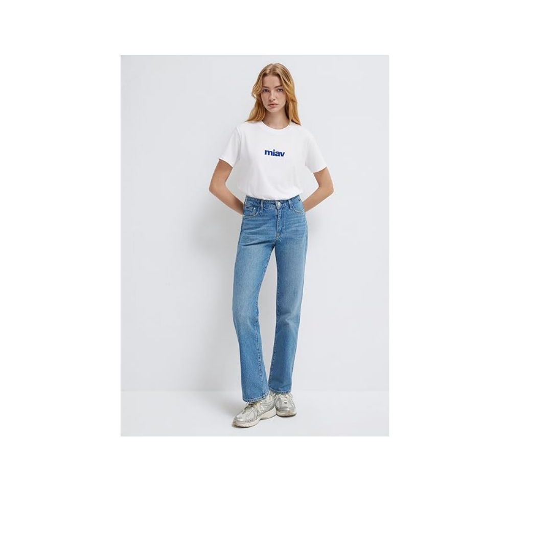 Miav Baskılı Beyaz Tişört Regular Fit/Normal Kesim 1610622-620