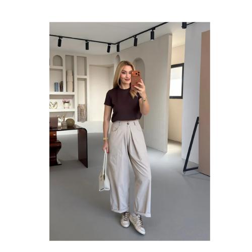 Cep Detay Piliseli Taş Pantolon