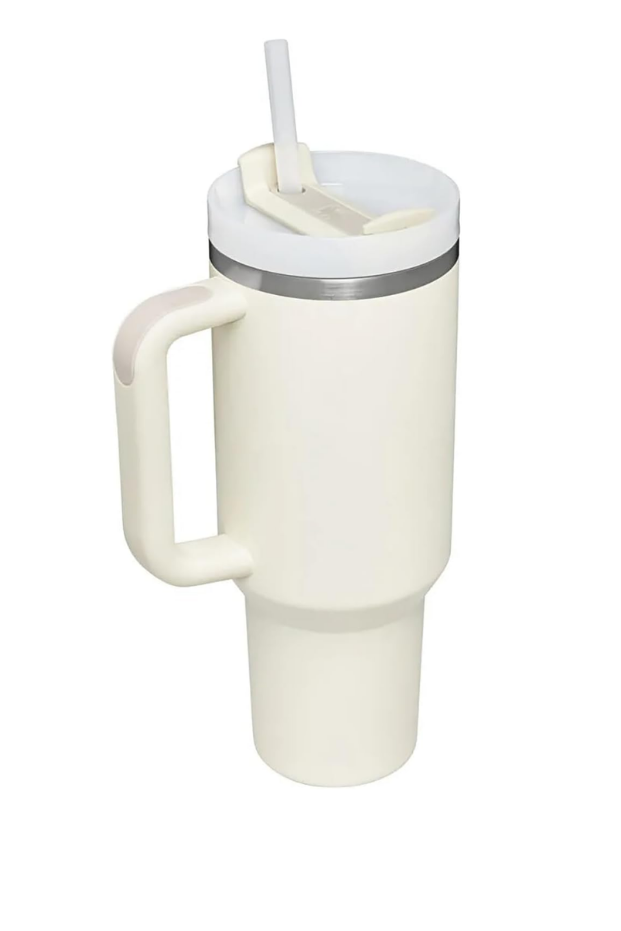 Stanley Quencher Pipetli Termos Bardak, 1.18 Litre, Krem