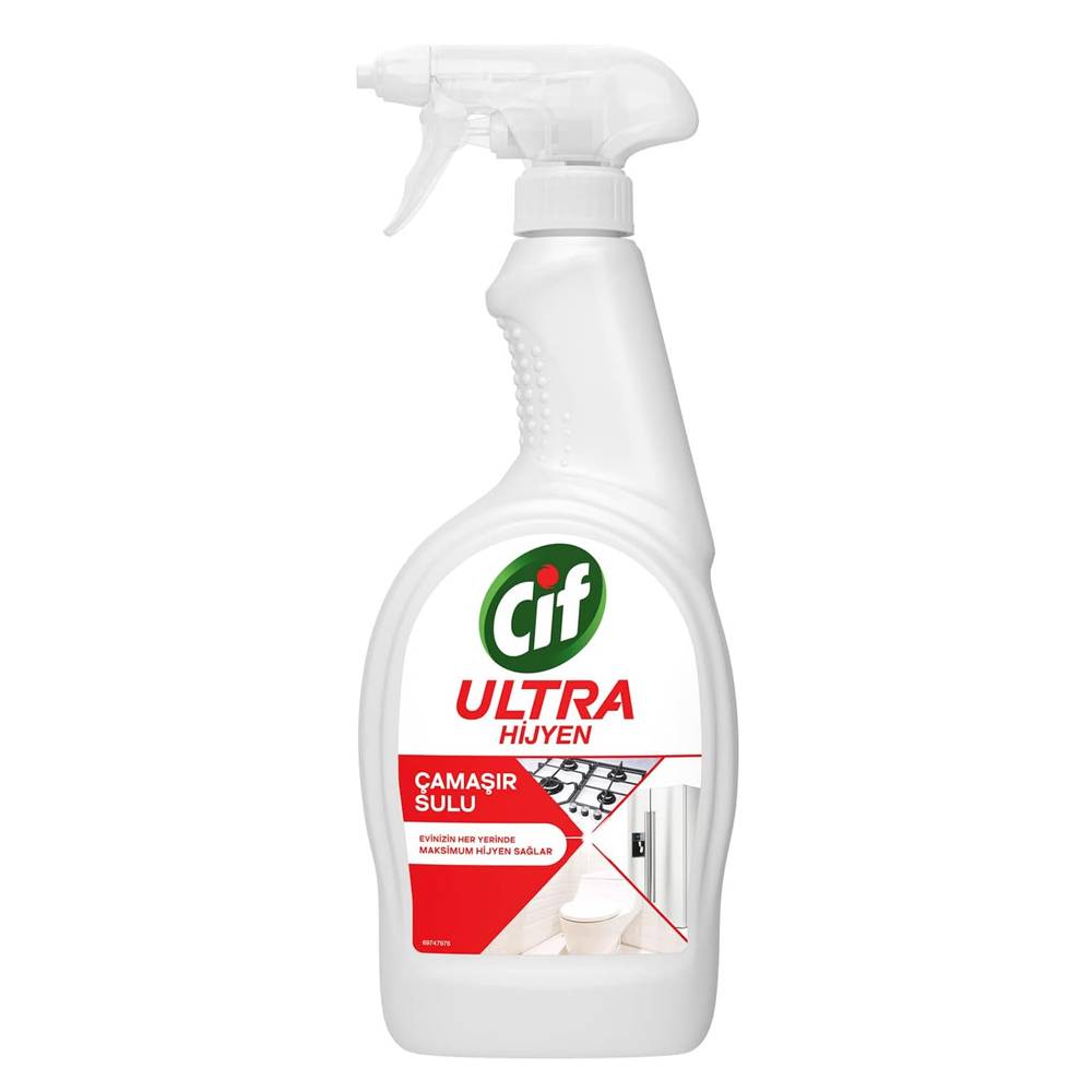 Cif Ultra Hijyen Sprey Yüzey Temizleyici Çamaşır Sulu Katkılı Leke Çıkarıcı Yağ Çözücü 750 ml