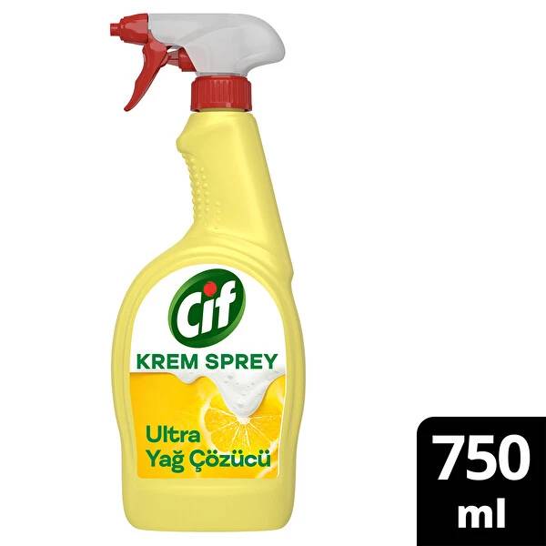 Cif Yüzey Temizleyici Sprey Krem Sprey Ultra Yağ Çözücü 750 ml