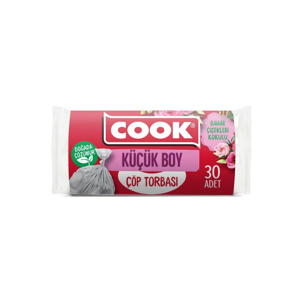 Cook Kokulu Çöp Torbası, Küçük Boy (Bahar Çiçekleri) 40 x 47 cm (30 Adet/Rulo)