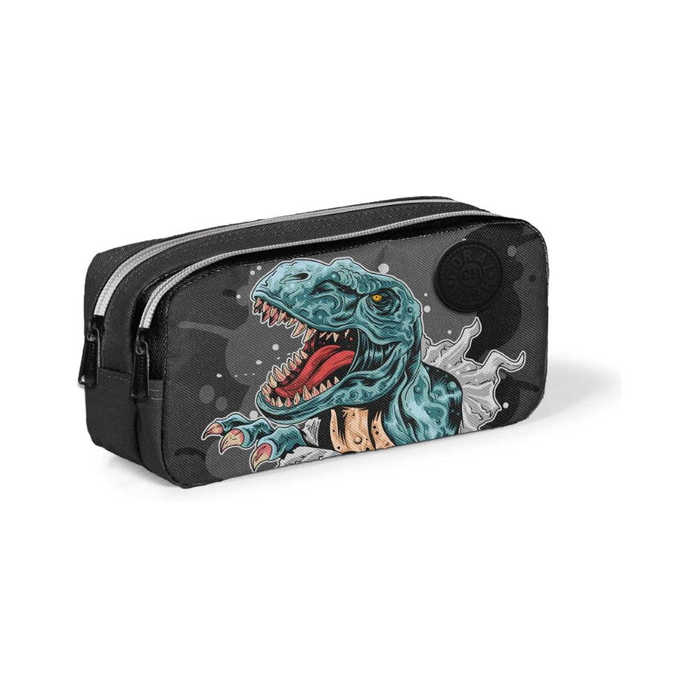 Coral High Siyah Dinozor Kalem Çanta, İki Bölmeli 22299