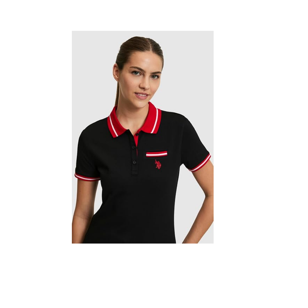 U.S. Polo Assn. Kadın Siyah Tişört Basic 50323455-VR046