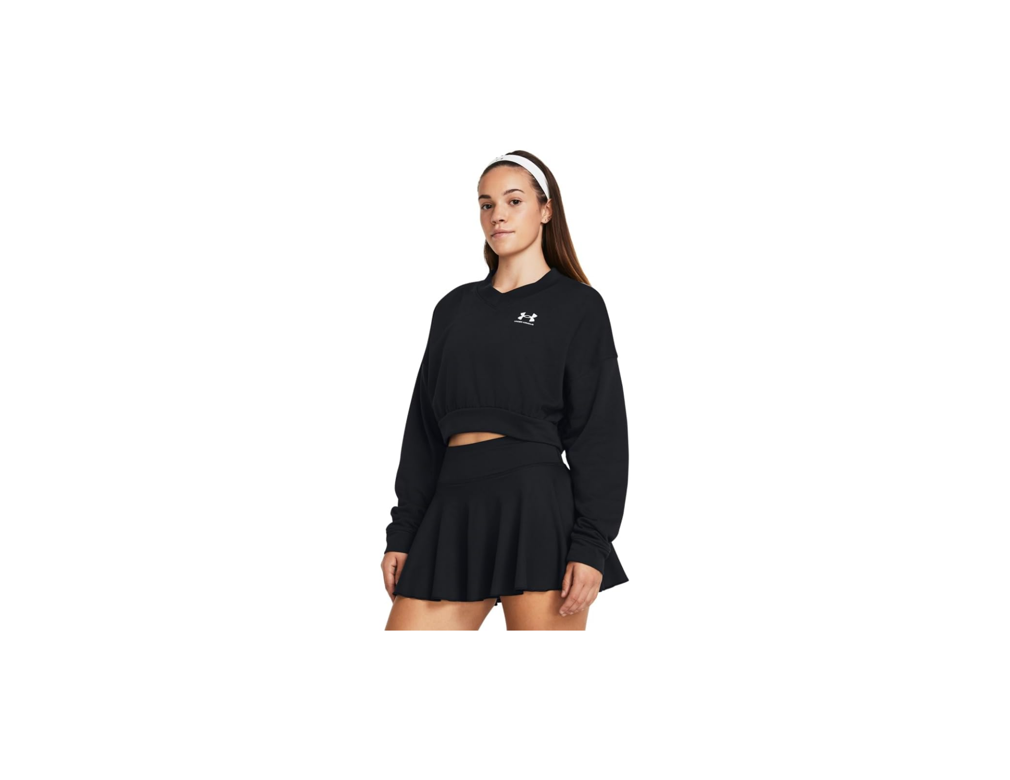 Under Armour Rakip Terry Büyük Boy Kırpılmış Bisiklet Yaka Sweatshirt Sweatshirt Kadın