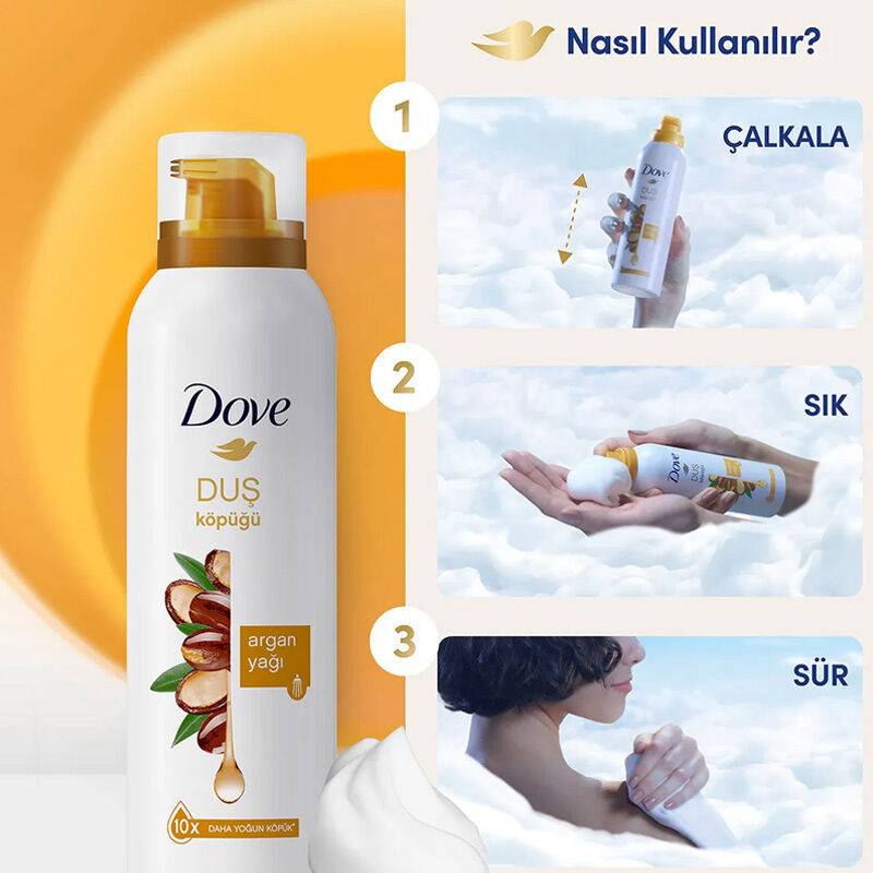 Dove Duş Köpüğü Argan Yağı 10x Yoğun Köpük 200 ml