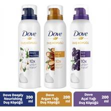 Dove Duş Köpüğü Argan Yağı 200 ML + Açai Yağı 200 ML + Depply Nourishing 200 ML