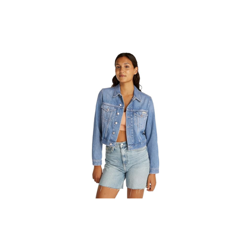 Calvin Klein Cropped 90'S Denim Trucker Ceket Kadın Açık mavi