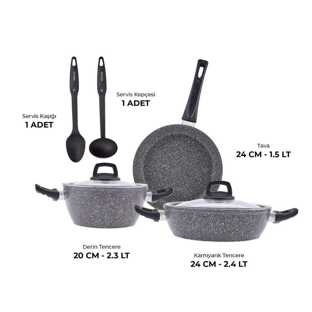 Emsan Luna 7 Parça  Granit Tencere Seti