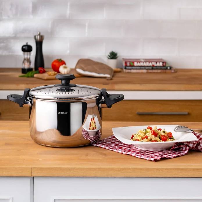 Emsan Azur Çelik Makarna Tenceresi 22 cm