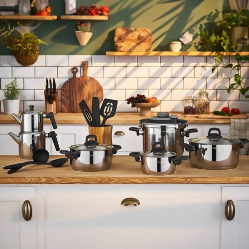 Emsan Wedding 16 Parça Çelik Tencere Çaydanlık Servis Seti thumbnail