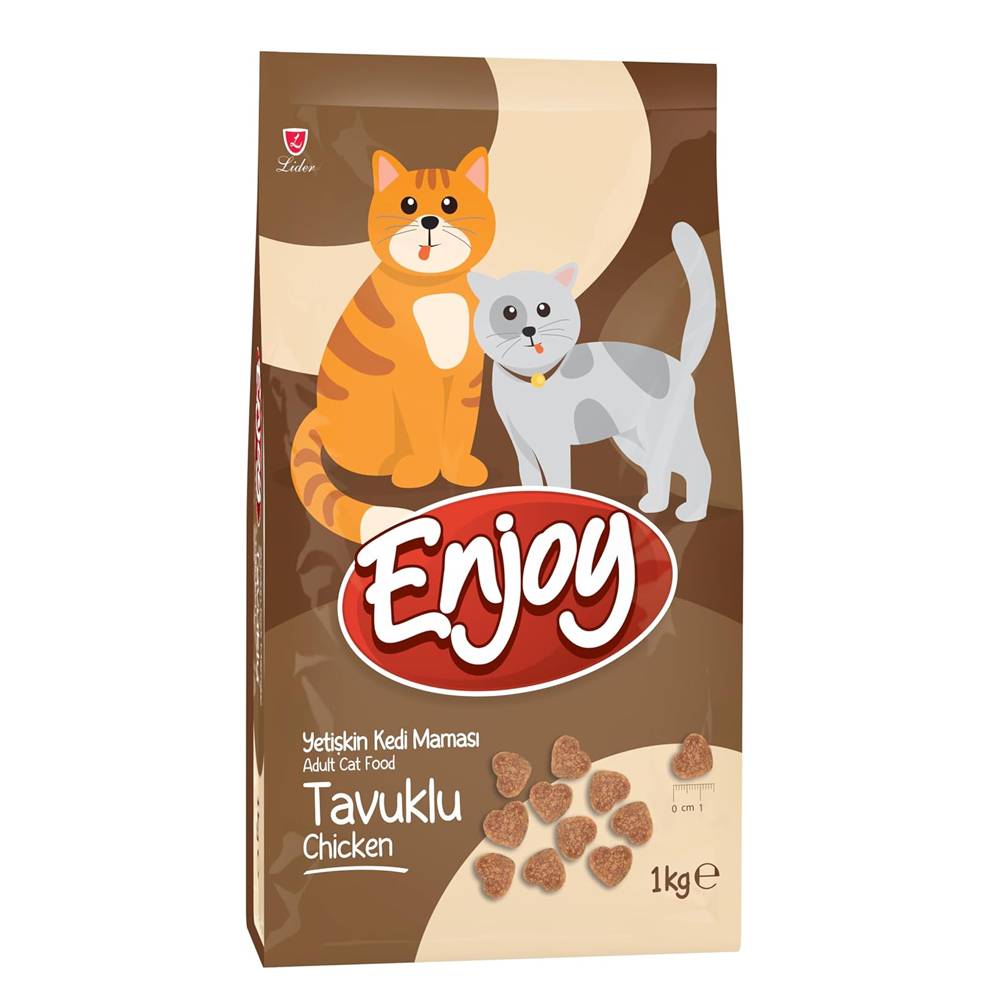 Enjoy Tavuklu Yetişkin Keten Tohumu ile Omega 3 & 6 Katkılı Kuru Kedi Maması 1 Kg