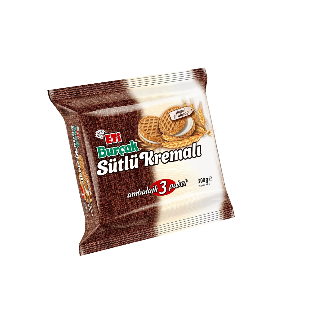 Eti Burçak Kremalı Bisküvi 100 Gr x 3 Adet