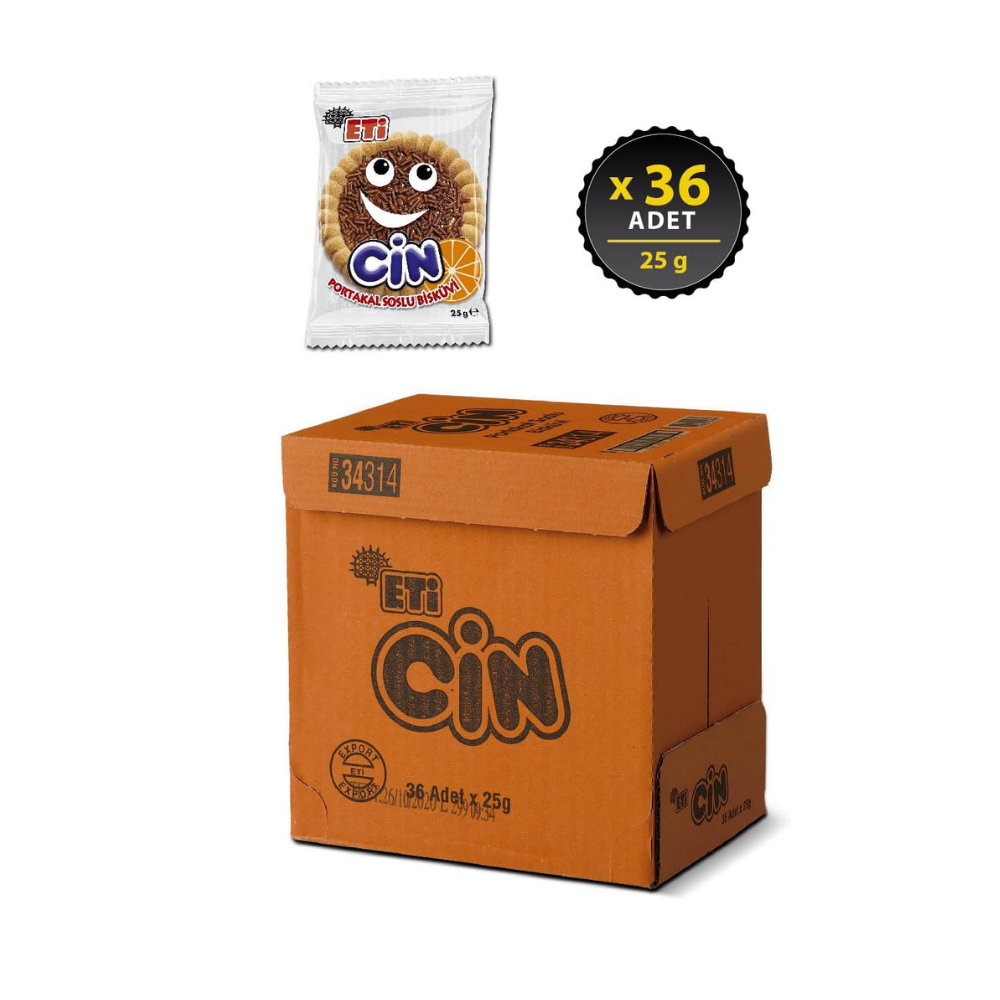 Eti Cin Portakallı Bisküvi 25 g x 36 Adet