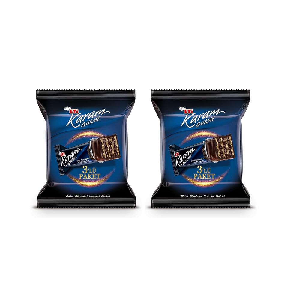 Eti Karam Gurme Bitter Çikolatalı Gofret 50 Gr x 3 Adet 2'li Paket