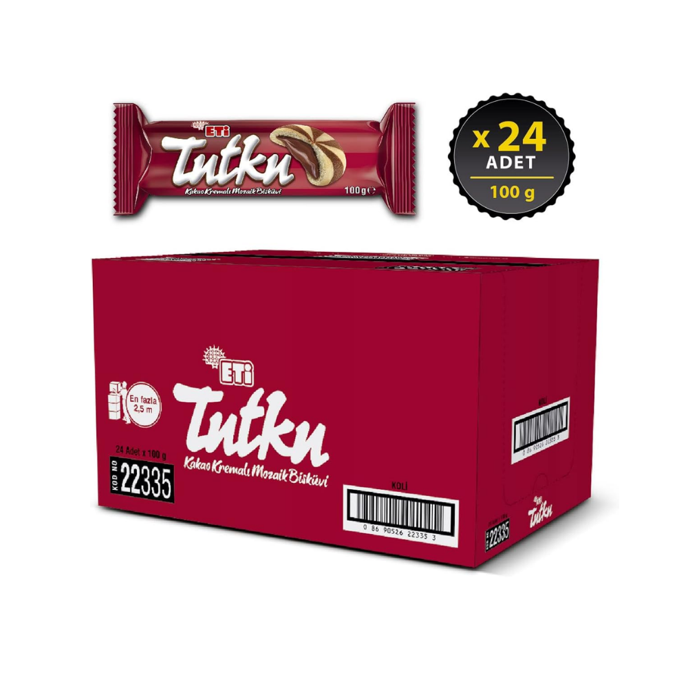 Eti Tutku Kakao Kremalı Mozaik Bisküvi 100 g x 24 Adet
