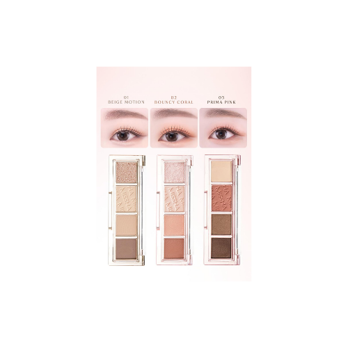 MISSHA Yoğun Pigmentli Mat ve Işıltılı Tonlar Barındıran 4'lü Far Paleti Day Vibe Palette
