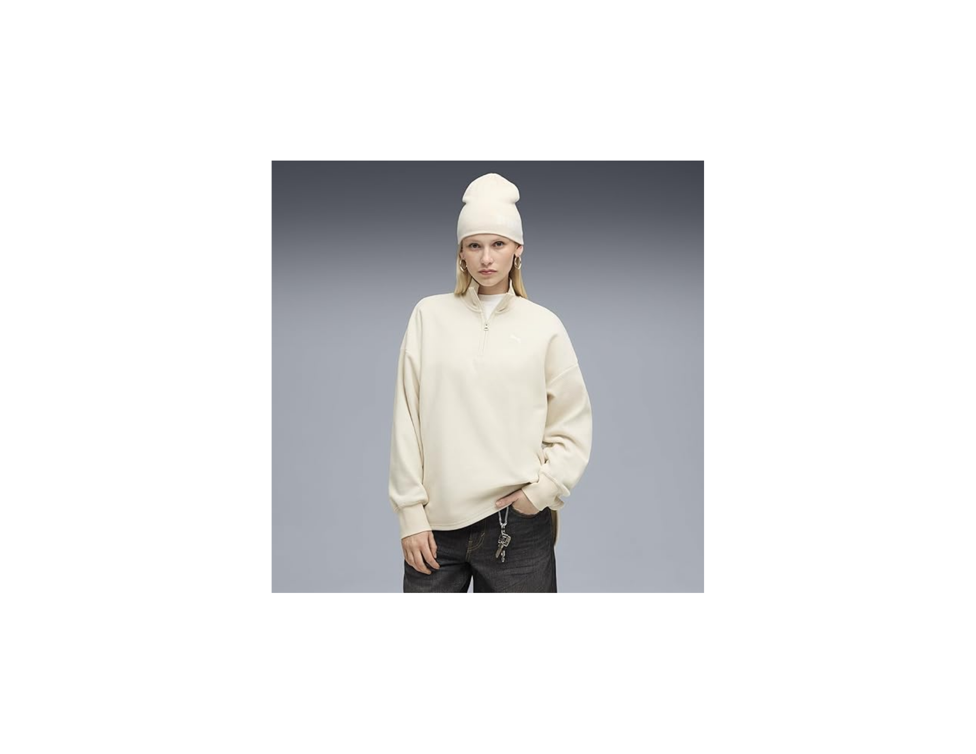 Puma Her Half-Zip Winterized Crew Sweats Kadın