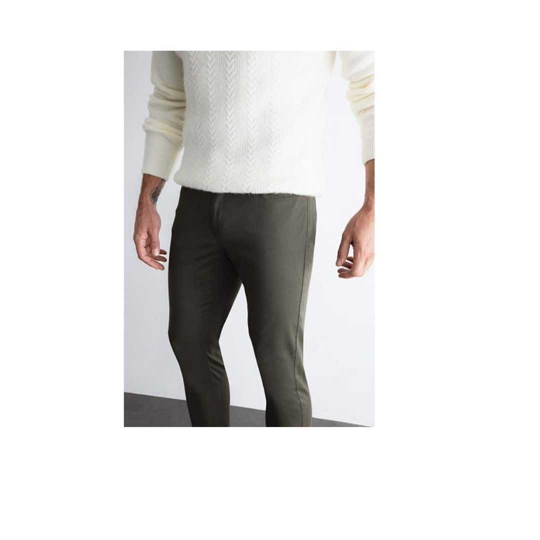 DeFacto Chino Kanvas Pantolon Slim Fit Dar Kesim Pamuklu Esnek Dar Paça