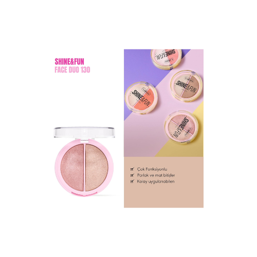 Note Callista Shine & Fun Face Duo 130 Shine Squad Allık & Aydınlatıcı Paleti