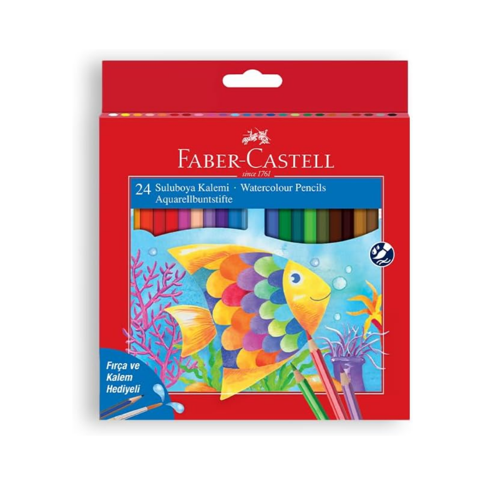 Faber-Castell Karton Kutu Sulu Boya Kalemi, 24 Renk