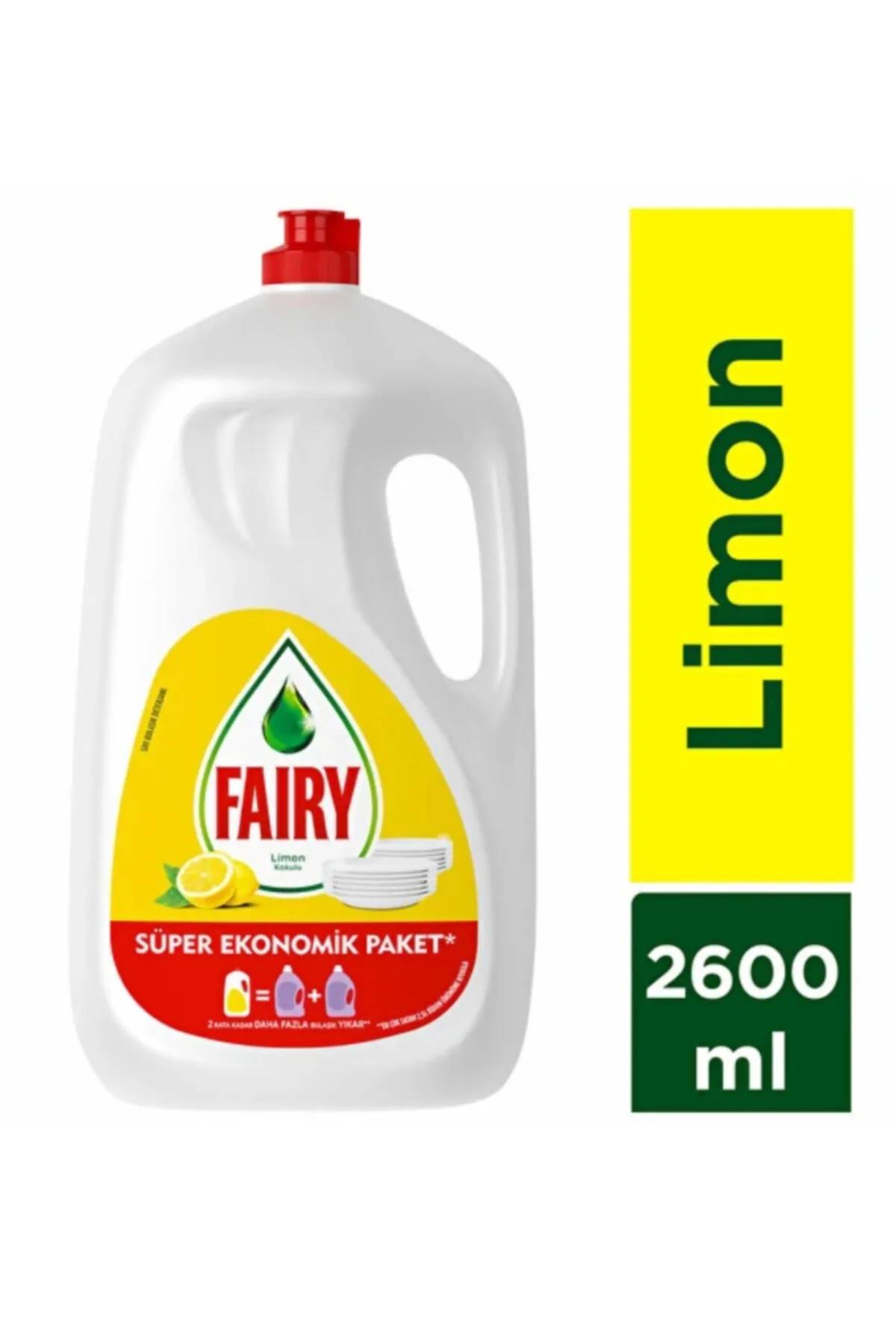 Fairy Limon Kokulu Sıvı Bulaşık Deterjanı Süper Ekonomik Paket 2600 ml