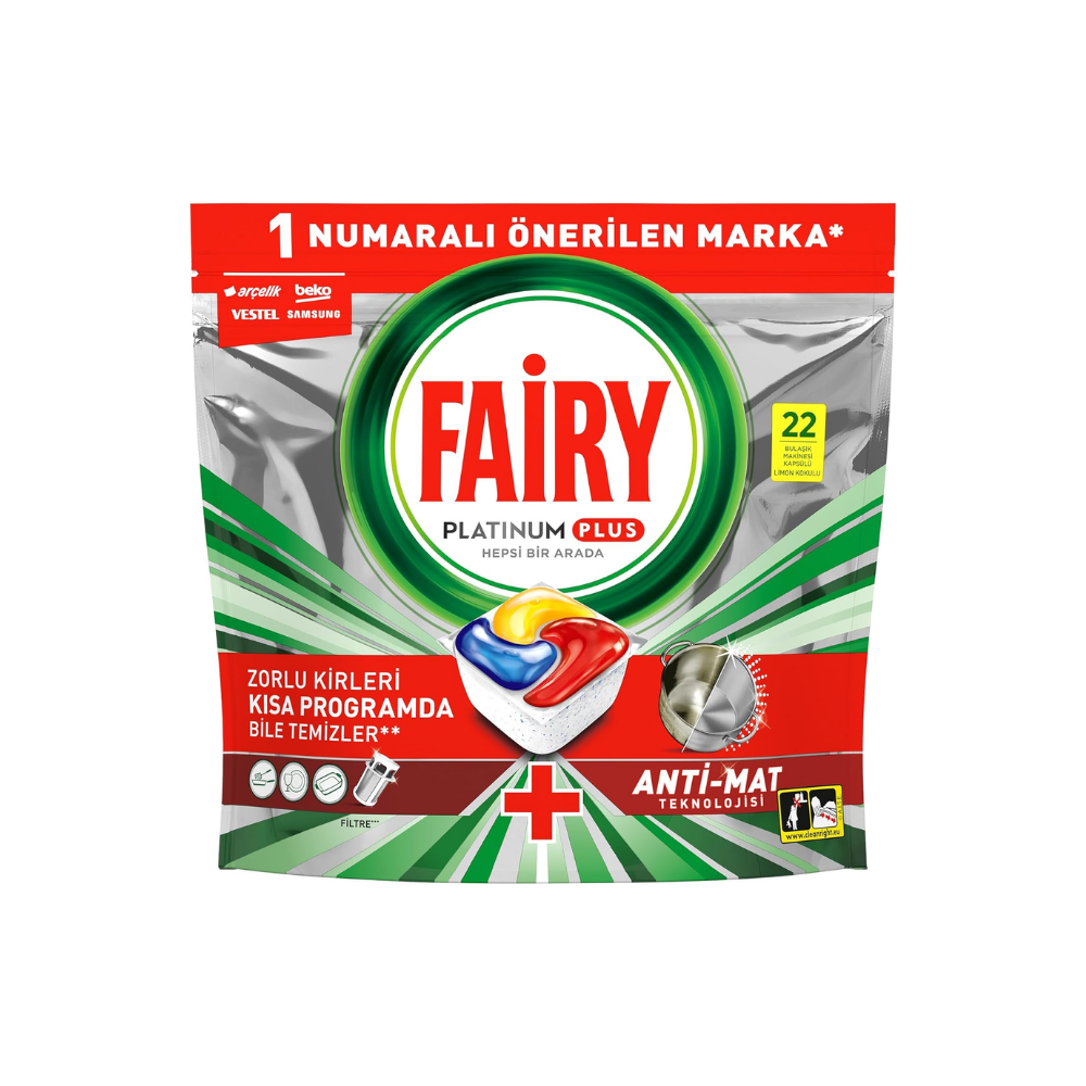 Fairy Platinum Plus Bulaşık Makinesi Deterjanı Kapsülü 22 Yıkama Limon Kokulu thumbnail