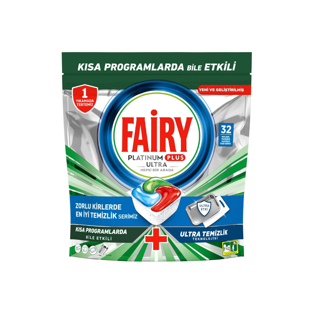 Fairy Platinum Plus Ultra Temizlik Bulaşık Makinesi Deterjanı Kapsülü 32 Yıkama Limon Kokulu