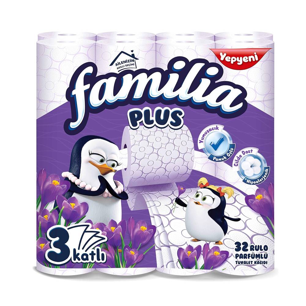 Familia Plus 3 Katlı Tuvalet Kağıdı Sihirli Çiçekler 32 li thumbnail