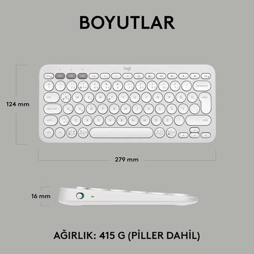 Logitech Pebble Keys 2 K380S Türkçe Q Kablosuz Klavye