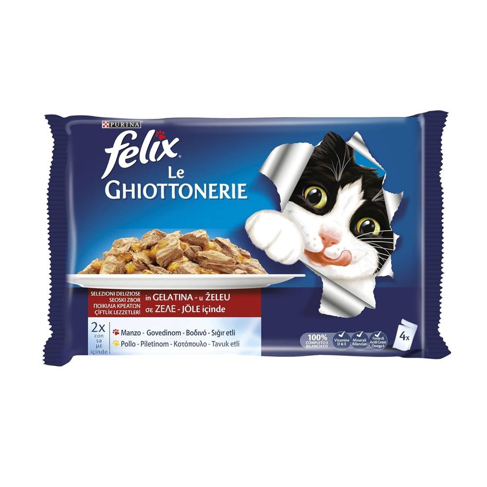 Felix Multipack Sığır Etli Yetişkin Yaş Kedi Maması 85 Gr x 4 Adet