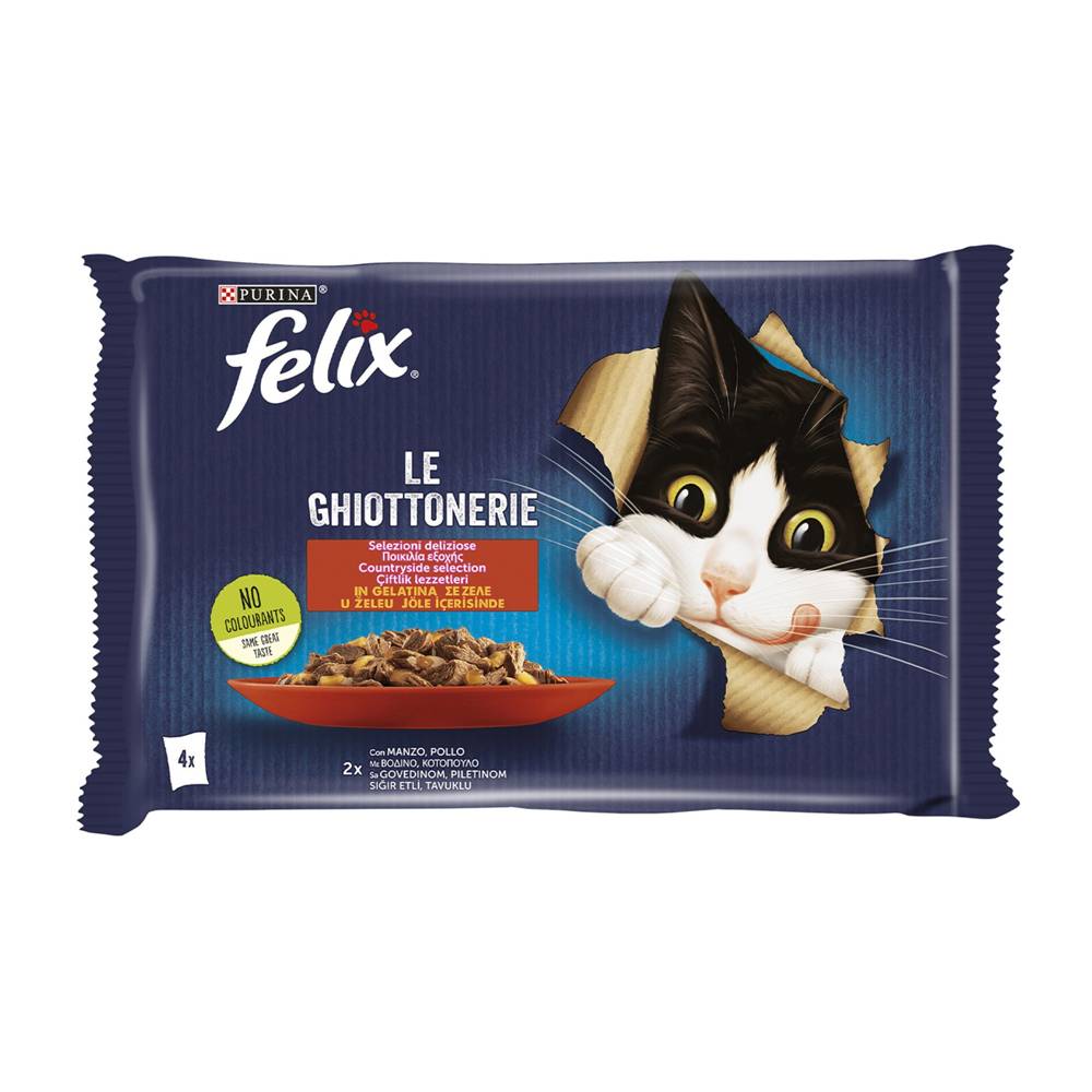 Felix Sığır Etli ve Tavuklu Yaş Kedi Maması 85 Gr x 4 Adet