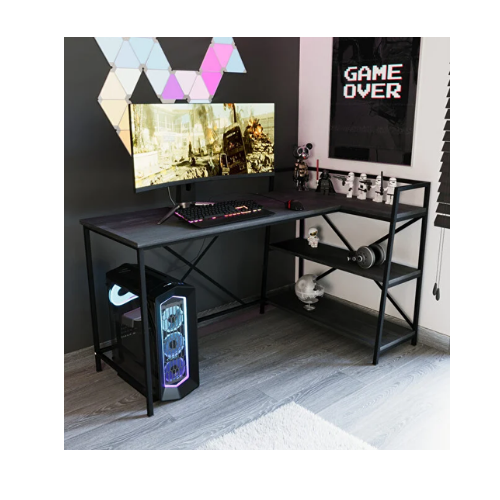 Flinder Siyah Oyuncu Masası, Çift Yön Kullanıma Uygun, Bilgisayar Masası, Gamer Masası, Gaming Masa, L Masa