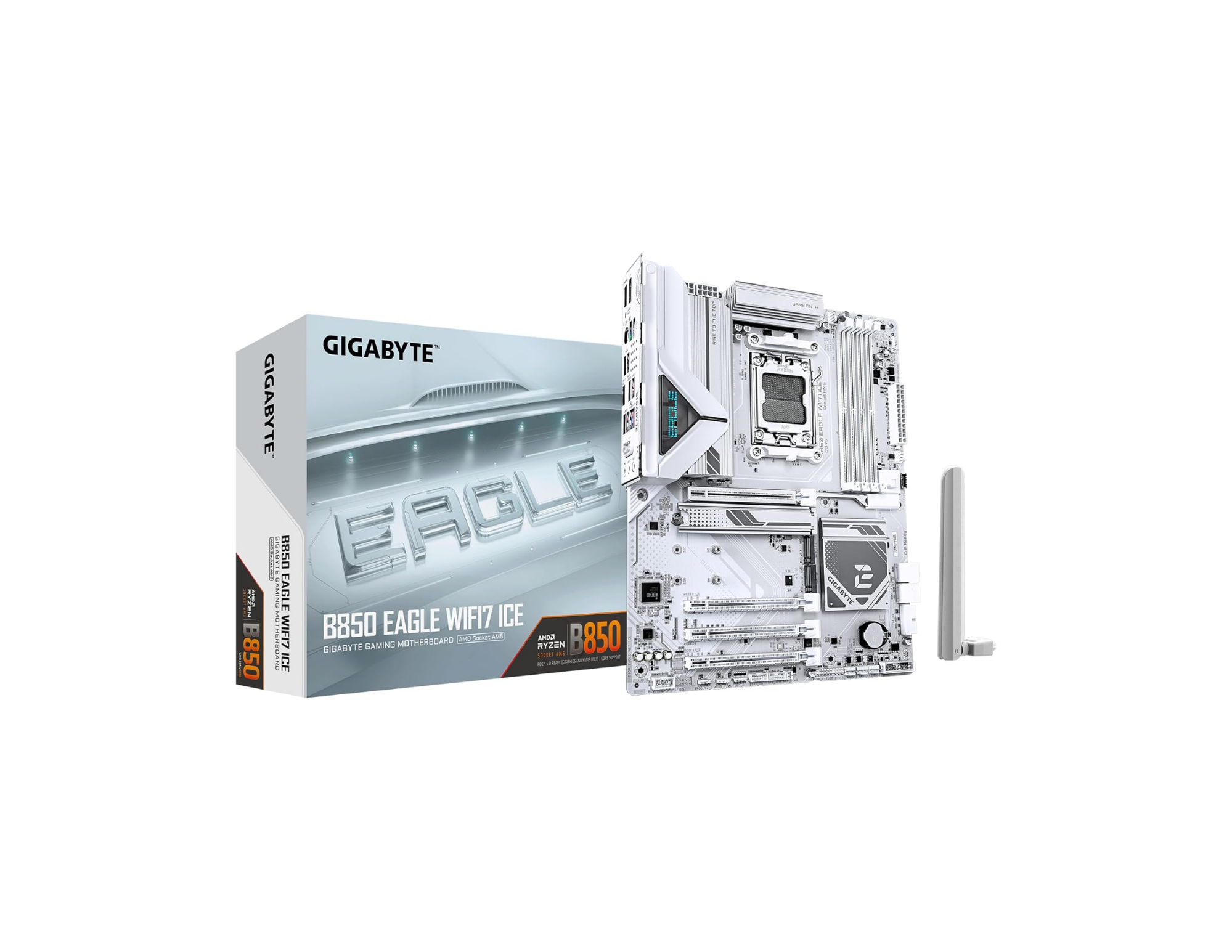 GIGABYTE B850 EAGLE WIFI7 ICE LGA1851 DDR5 7600MHz(OC) PCIe 5.0 M.2 NVMe WiFi 7 2.5GbE LAN Beyaz ATX Anakart